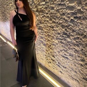 Dress the population black maxi - petite - S